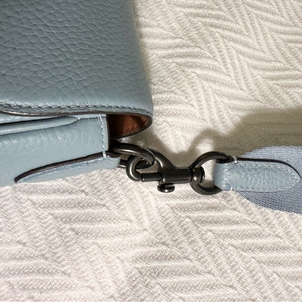 Coach Dusty Blue Leather Crossbody Convertible Bag - Picture 2 of 6